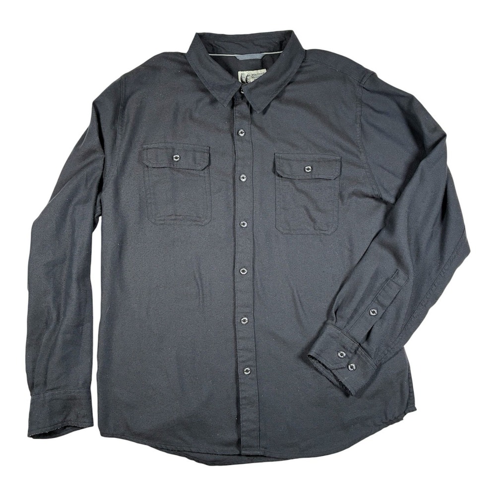 Marmot Bayview Flannel Shirt Men's L Black Gorpcore Camp Heritage Outdoor